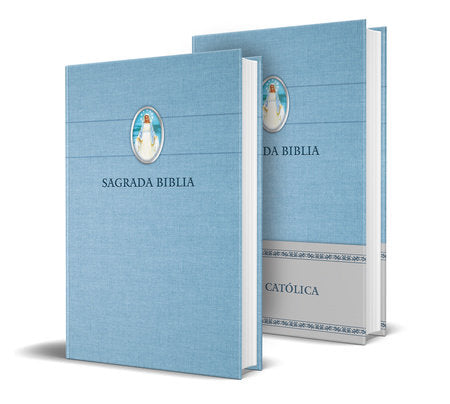 La Biblia - Biblia Católica Edición en tapa dura azul con la Virgen de la Milagrosa