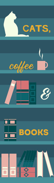 Marcador Cats, coffee, books